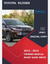 TOYOTA KLUGER 2013 2014 2015 OWNERS MANUAL RHD